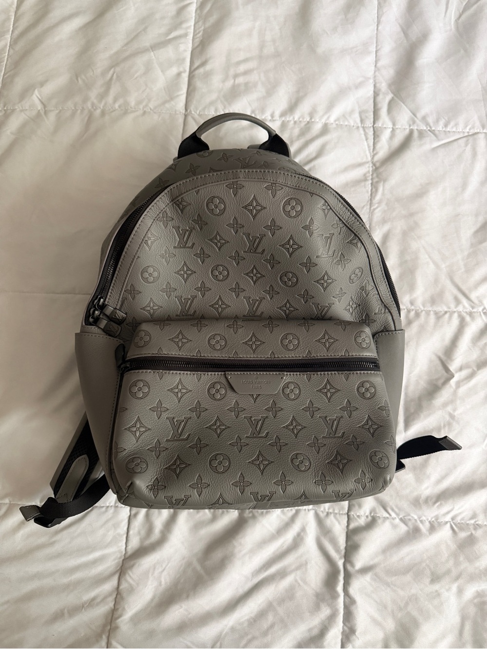 Louis Vuitton Grey Embossed Monogram Backpack